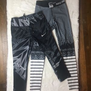 Nike Pro & Running Dri-Fit Leggings    Size: Small